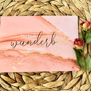 Postkarte | veredelt mit Goldfolie | „Du bist wunderbar gemacht“