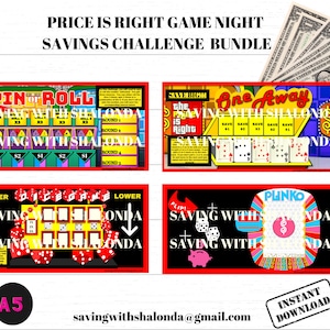 A5 Game Show Savings Challenge Bundle/De prijs is goed/Game Show Thema-uitdagingen/ Mini Savings Challenge/Game Night Savings-uitdagingen