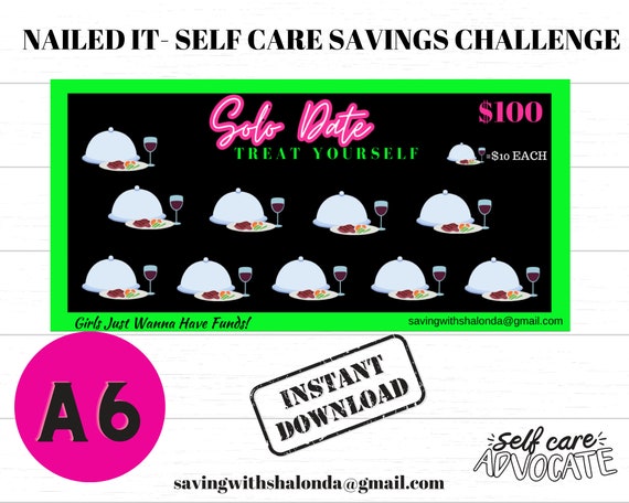 A6 Savings Challenge/self Care Savings Challenge/a6 Mini