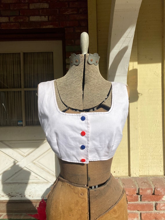 Vintage 1950s Sun Top / Bullet Pointy Bra / Back Tie Cotton Brassiere /  Bikini Top / Sexy Hollywood Starlet / Pinup Cotton Bra Bandeau 