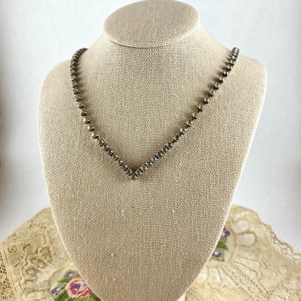 1940s rhinestone choker necklace, v shape