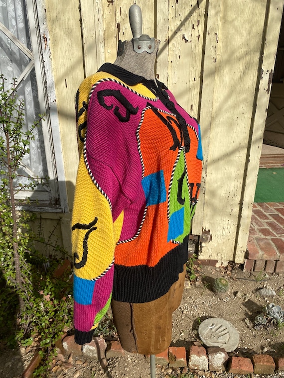 RARE 1980s Alphabet Sweater, Lisa Nichols Sample - image 2