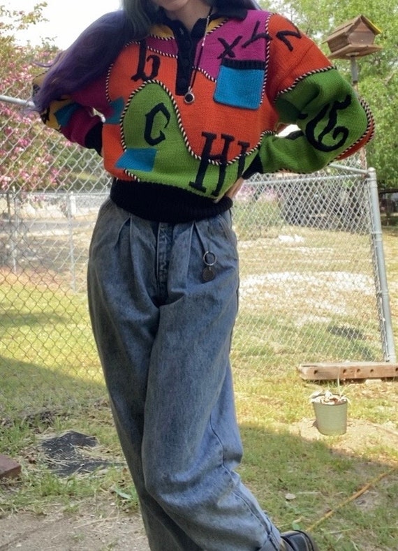 RARE 1980s Alphabet Sweater, Lisa Nichols Sample - image 10