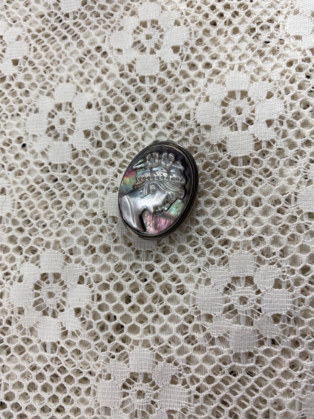 Antique 800 Silver Abalone Shell Cameo Pendant/ Brooch - Etsy