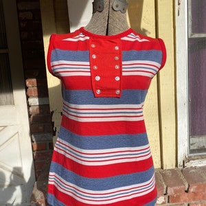 1960s red and blue top