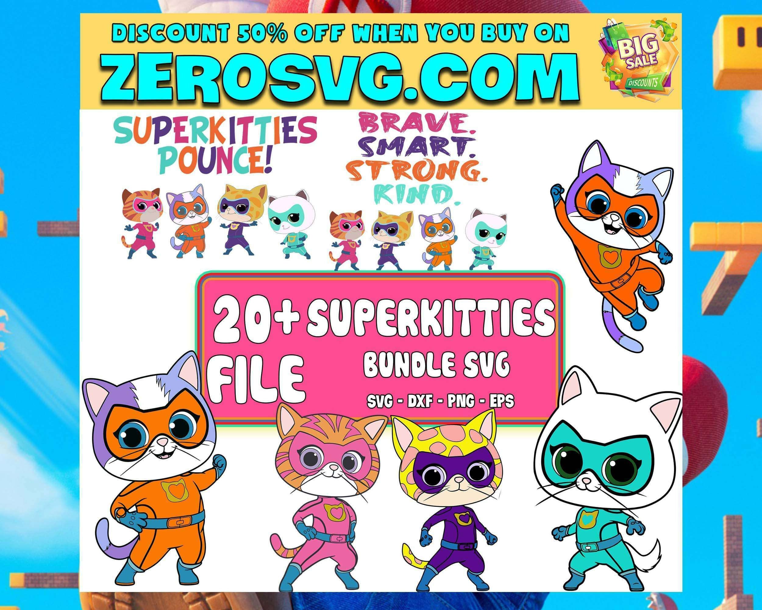 20 FILE Superkitties Svg Bundle hero Kitties Super Cats - Etsy