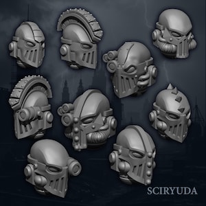 STEEL BROTHERHOOD HEADS - Elite - Sci-fi Tabletop Wargaming Roleplaying 28mm 32mm