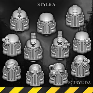 STEEL BROTHERHOOD JUGGERNAUT Heads - Mix - Sci-fi Tabletop Wargaming Roleplaying 28mm 32mm