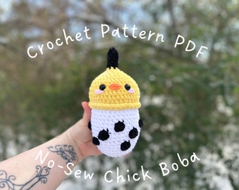 No-Sew Chick Boba Crochet Pattern | PDF Pattern Only