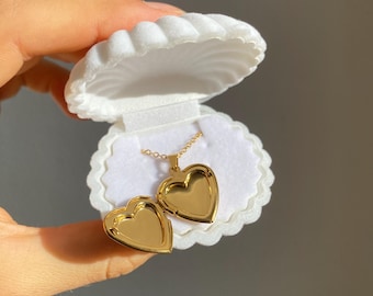 Collier Amour - Médaillon photo coeur en acier inoxydable doré ou argenté, idée cadeau bijoux pour filles et femmes, collier pour elle