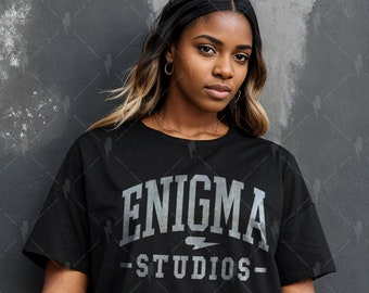 Oversize Black T Shirt Mockup / Diverse Black Model Mockup / Mock estetici / Bella Canvas Black Tee / Modello Plus Sized / Trendy Mock