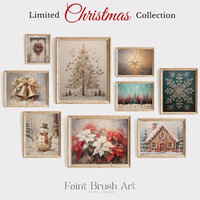 Vintage Christmas Art Collection Digital Download Festive Wall Decor Vintage Christmas Art Collection Digital Download Festive Wall Decor