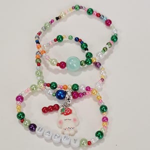 Bead Soup Kawaii Charm Bracelets Colorful Stretch Beaded Jewelry for All Ages with Words Animals and Happy Vibes