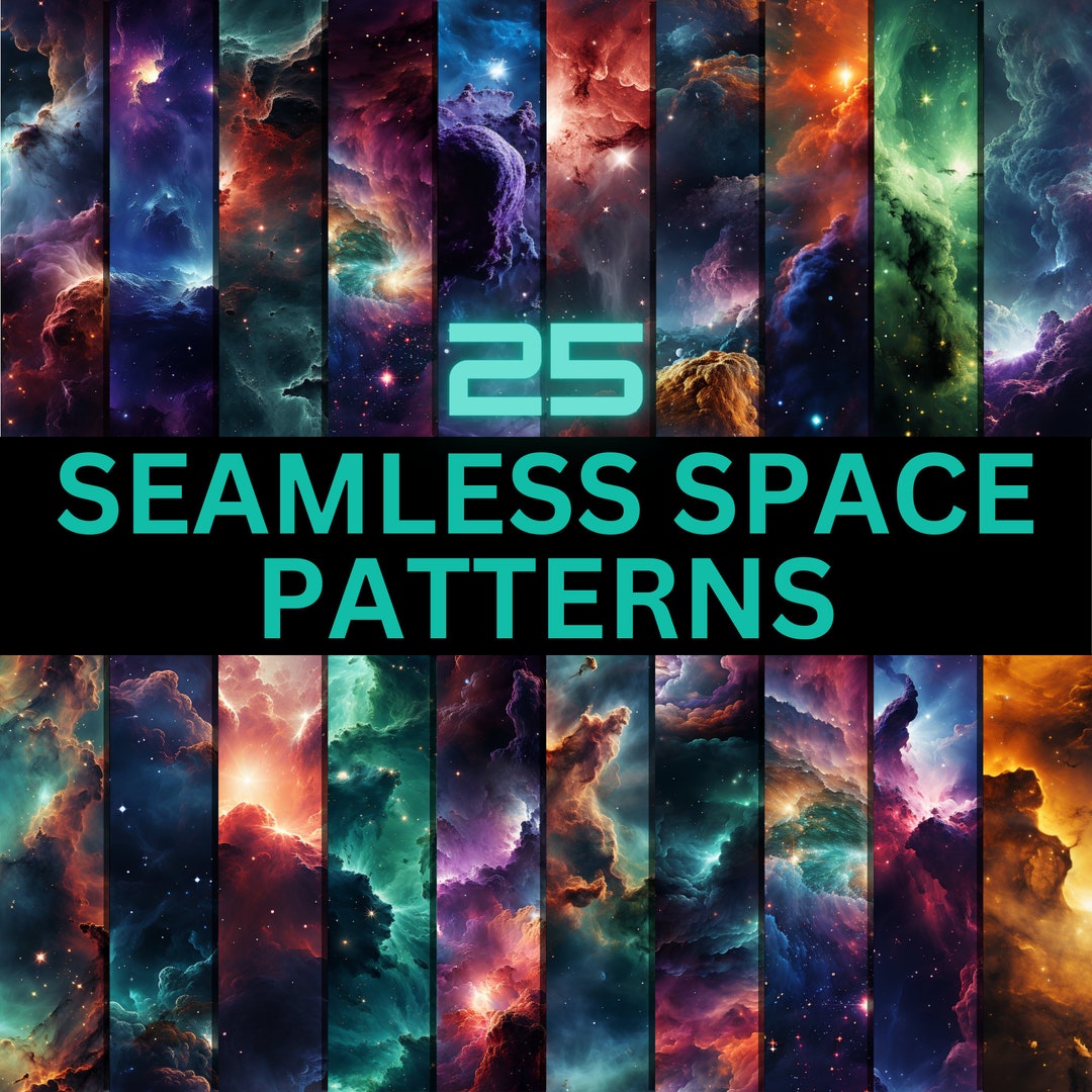 Seamless Space Pattern, Galaxy Digital Paper, Space Pattern, Universe ...