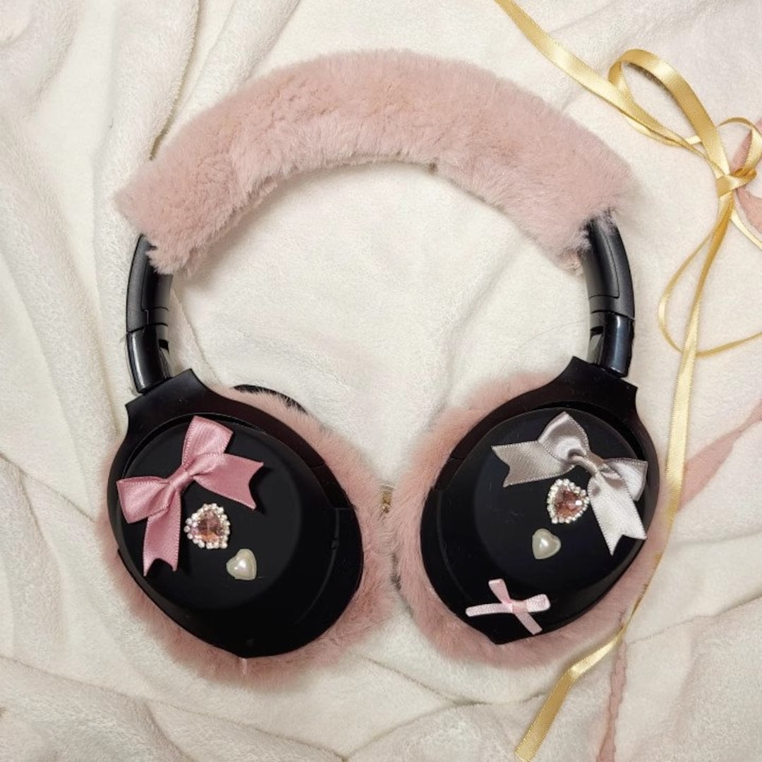 Pink Plush Sony Headphone Cover Sony Xm4 Headband Cover Fluffy Cute Y2K