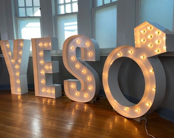 Large Marquee Ring 4ft Tall | Large Marquee Symbol | Large Light Up Ring | Large Marquee Letters 4ft tall 5ft 6ft tall for Wedding Proposal