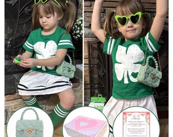 St Patrick's Day Toddler Girl Gift | Designer Toddler Purse + Sunglasses & Gift Box |Little Girl Purse 1 2 3 Year Old Mini Purse For Toddler