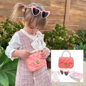 Little Girl Purse + Sunglasses + Gift Box | Kids Purse Child Baby Purse Designer Toddler Purse 1 2 3 Year Old Mini Purse For Toddler Handbag