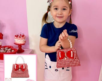 Tweed Little Girl Purse & Gift Box | Mini Purse for Girls Ages 3–6 | Plaid Little Girl Handbag | Designer Kids Purse Children Dress Up Purse