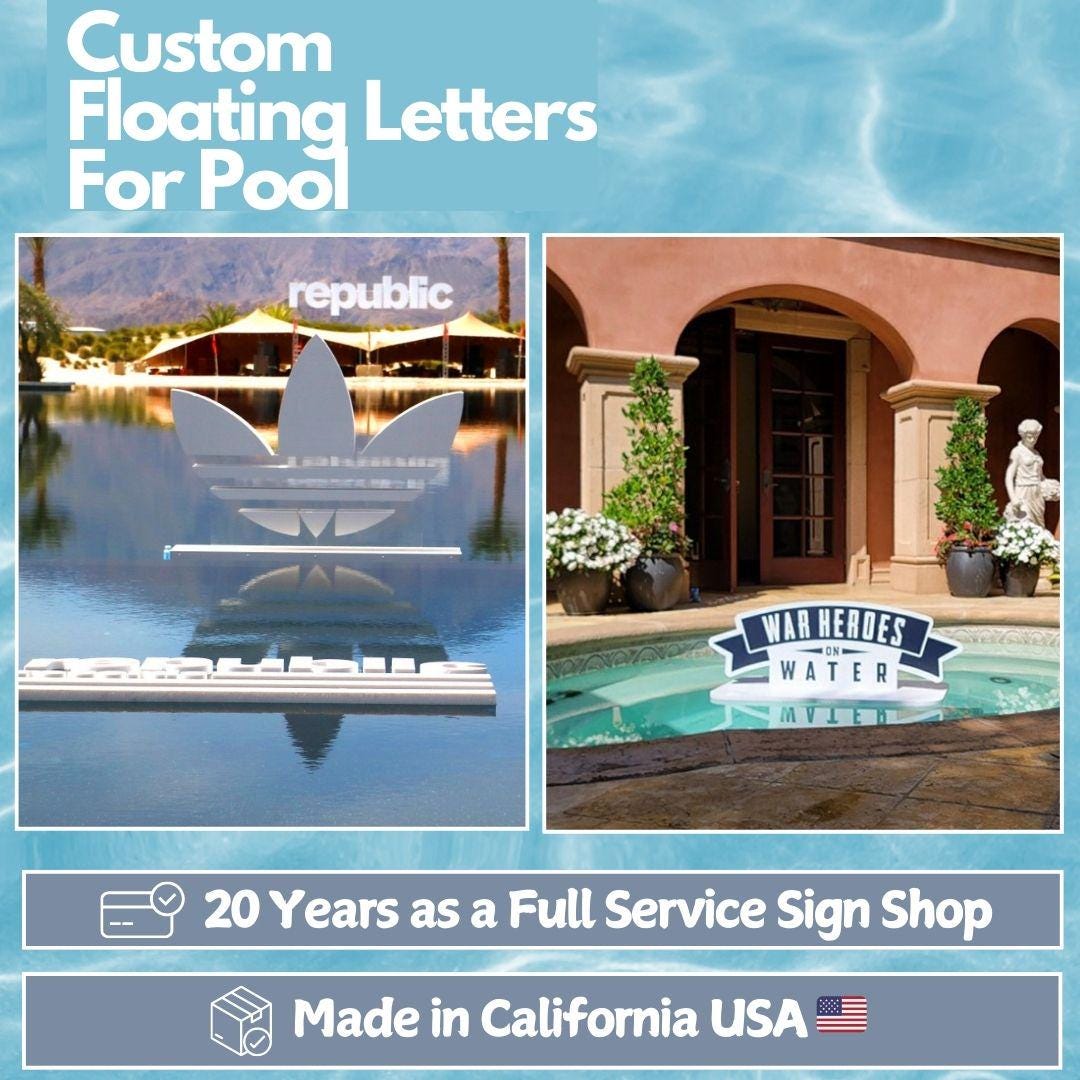 Pool Table Signs Lettering Custom Floating Letters for Pool | Large Floating Foam Letters | Custom ...