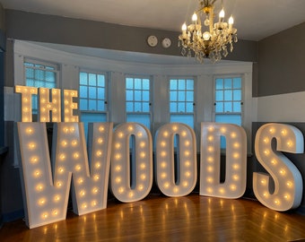 Wedding Couple Last Name Large Marquee Letters 4ft tall 5ft tall 6ft 7ft tall | Wedding Light Up Letters Marquee Sign Proposal Baby Shower