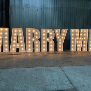 Marry Me Marquee Letters 4ft 5ft 6ft 7ft tall (Full set discounted price) | Marry Me Sign | Giant Marquee Letters Light Up Letters Proposal