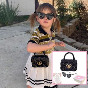 Designer Toddler Purse + Sunglasses & Gift Box | Baby Purse Kids Purse Little Girl Purse 1 2 3 Year Old Mini Purse For Toddler Girl Handbag