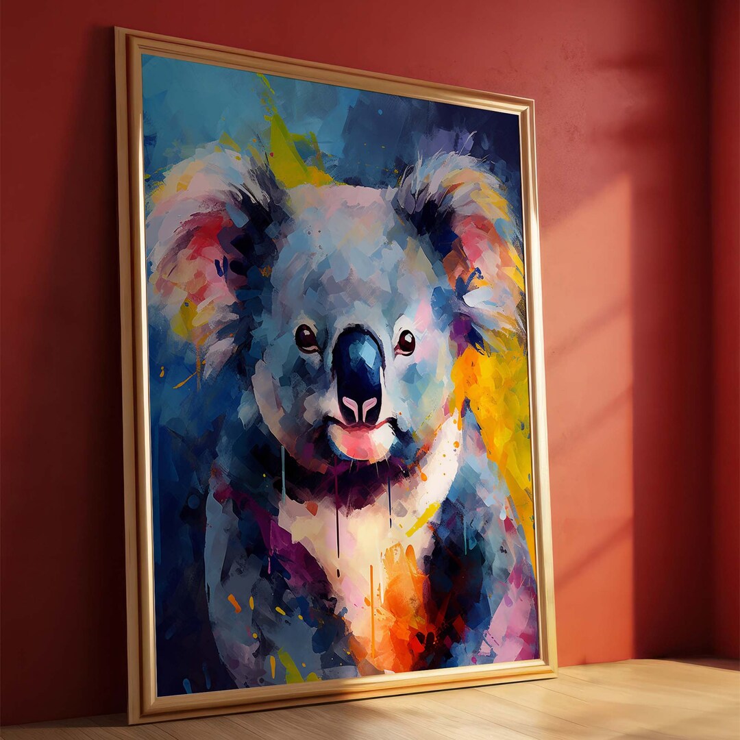 Koala Art Print Koala Wall Art Poster Koala Art Painting Etsy