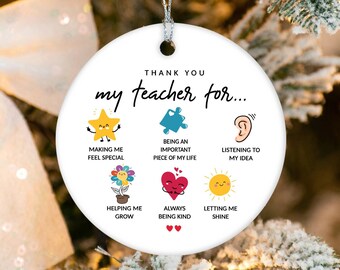 Teacher Christmas Ornament, Teacher Appreciation Gift, Personalized Teacher Christmas Ornament, Teacher Gift, Teacher Ornament Gift