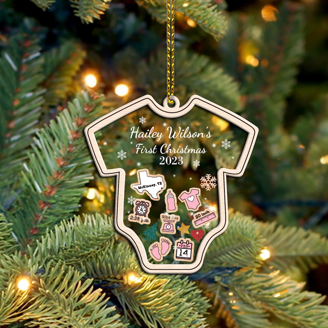 Baby's First Christmas Ornament 2023 Personalized Baby Etsy UK