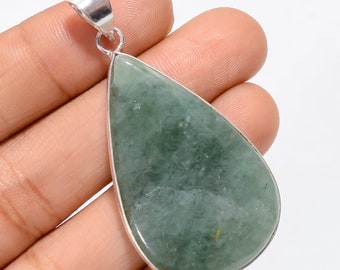 Green Aventurine Pendant Green Aventurine Necklace 925 Sterling Silver Pendant Necklace Chain Necklace Green Stone Pendant Gemstone Pendant