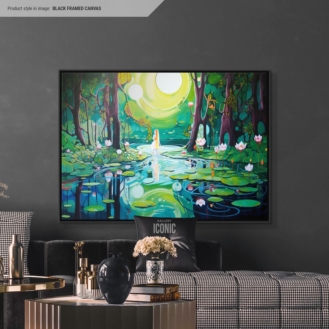 Gustav Klimt Green Forest Canvas Art Framed Landscape Print Etsy