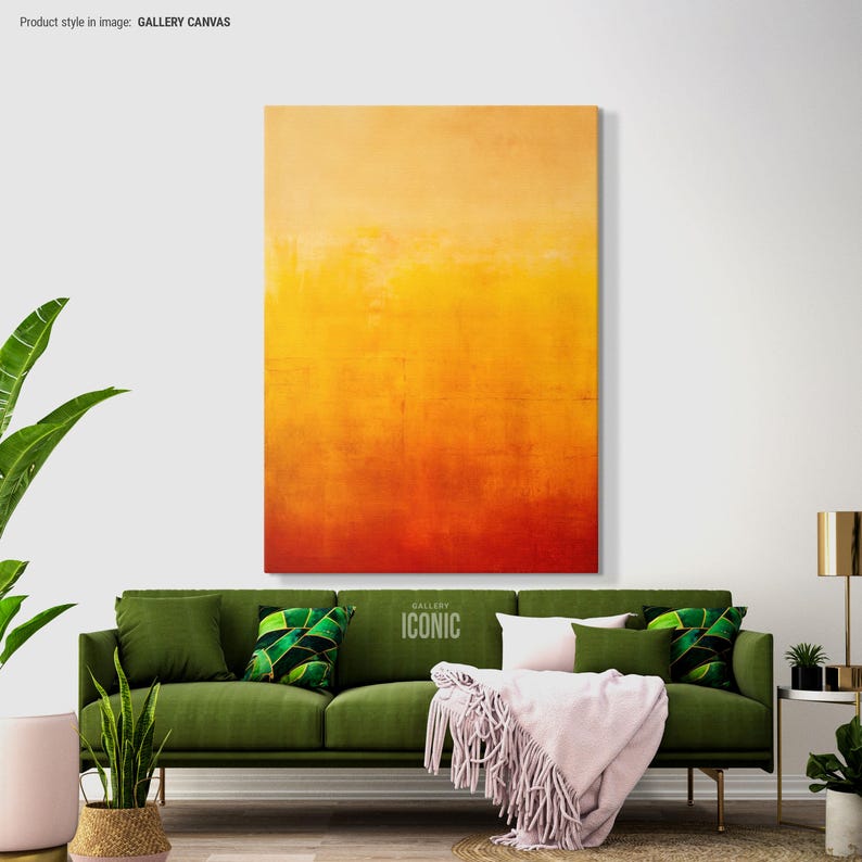 Yellow & Orange Abstract Canvas Print | Framed Modern Wall Decor - Etsy