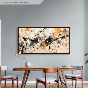 Jackson Pollock Style Abstract Canvas Art | Framed Modern Wall Art | Large Colorful Painting | Aesthetic Wall Decor | Living Room Wall Art