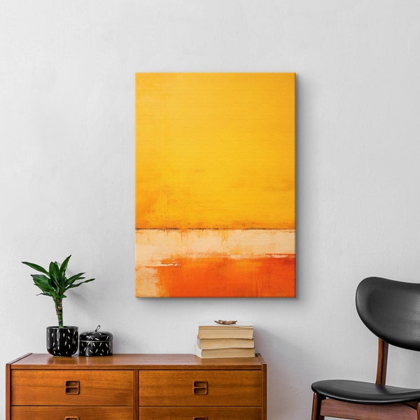 Mark Rothko yellow art print on canvas, expressionism painting, large abstract wall art for home, framed and ready to hang