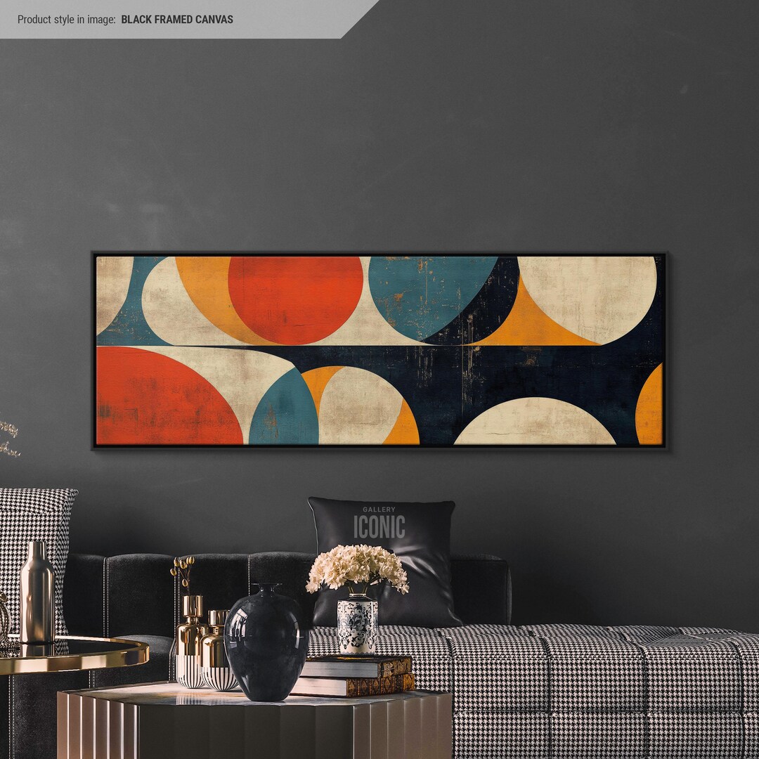 Mid Century Modern Bauhaus Canvas Print | Abstract Geometric Wall Art ...