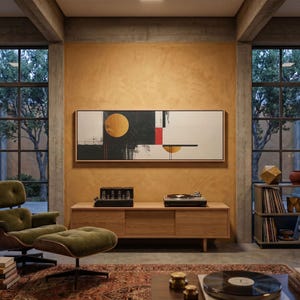 Abstracte geometrische vormen en cirkels, canvasprint