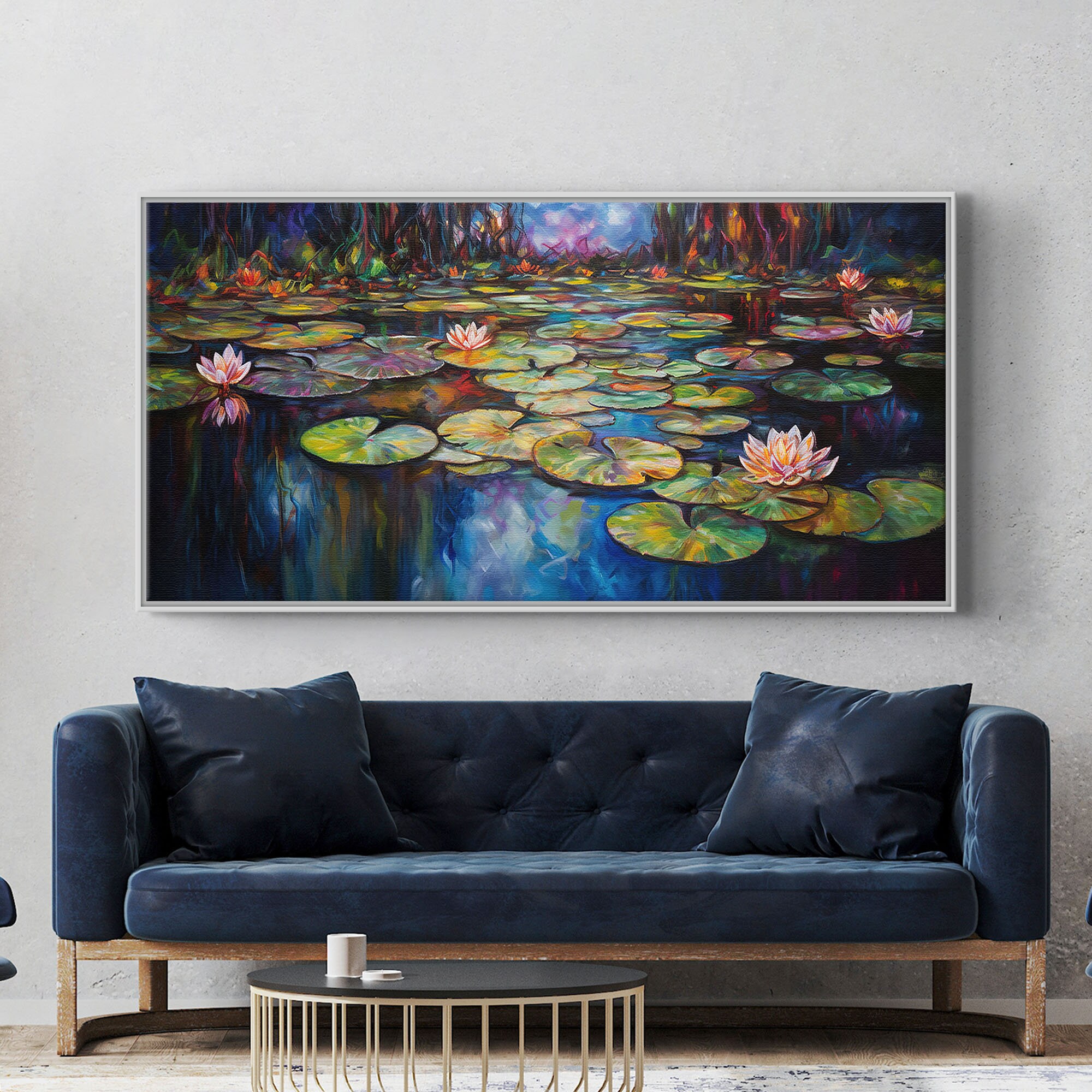 Gallery Detail: Water Lilies On A Lake Art Print On Canvas Modern