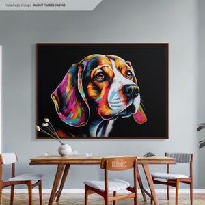 Abstract Beagle Canvas Art | Framed Dog Wall Decor