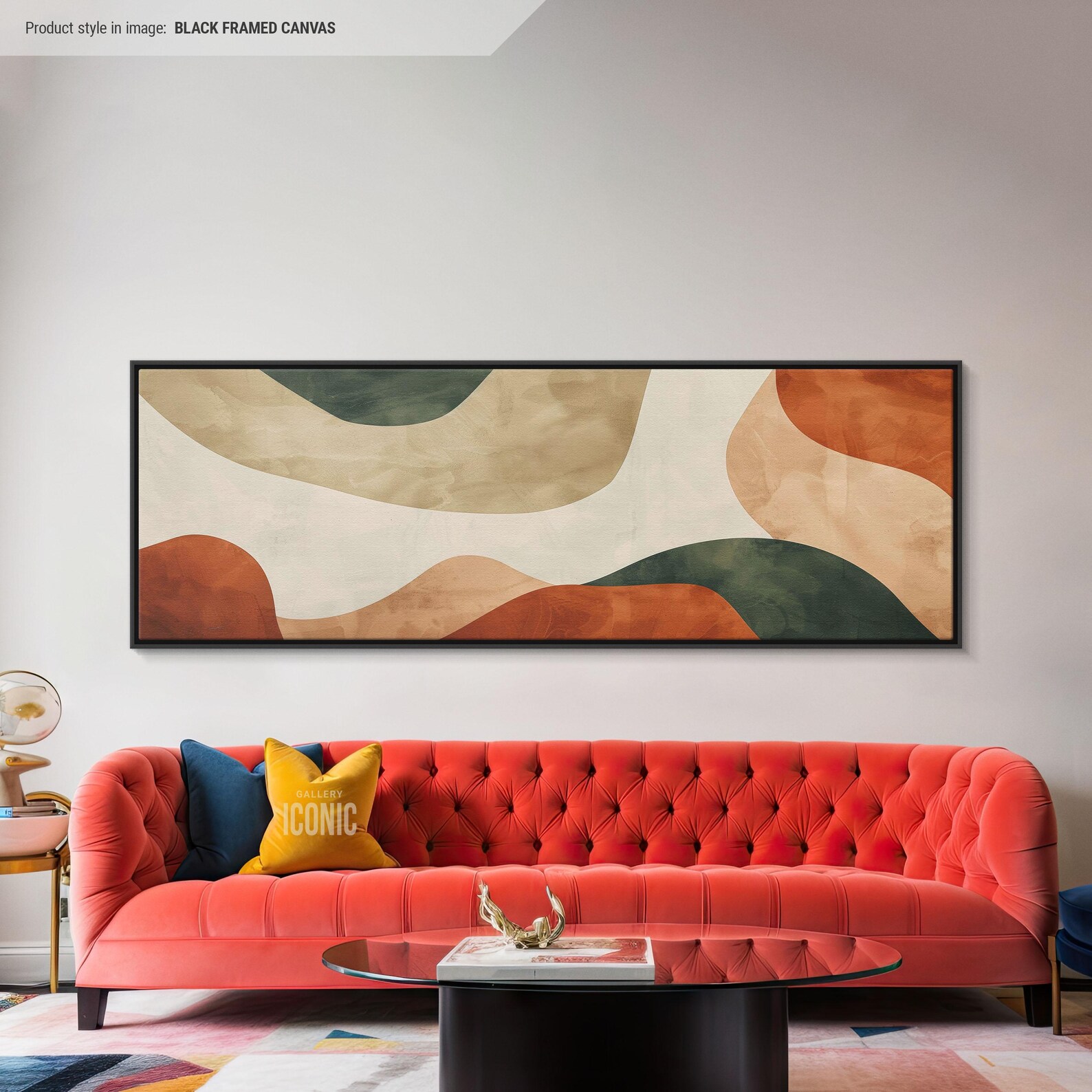 Mid Century Modern Abstract Canvas Art | Geometric Shapes Print - Etsy