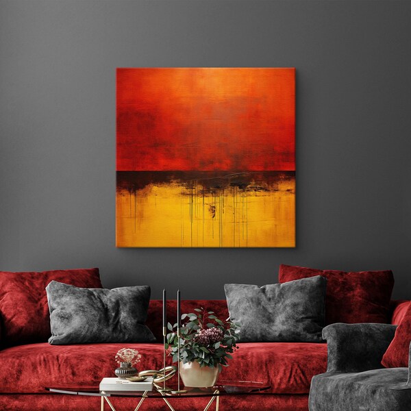 Red and Yellow Canvas Wall Art Etsy UK