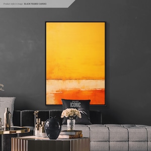 Kunst auf Leinwand, Gelb, Abstrakt Gerahmtes Modernes Wandbild | Großes buntes Gemälde | Ästhetische Wanddekoration | Wohnzimmer Wandkunst