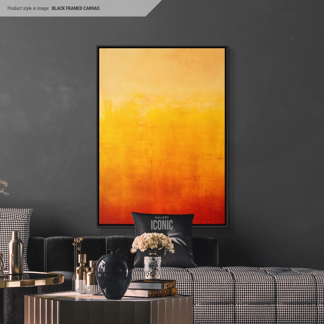 Yellow & Orange Abstract Canvas Print | Framed Modern Wall Decor - Etsy