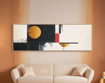 Framed Bauhaus Canvas Print | Mid Century Modern Abstract Wall Art