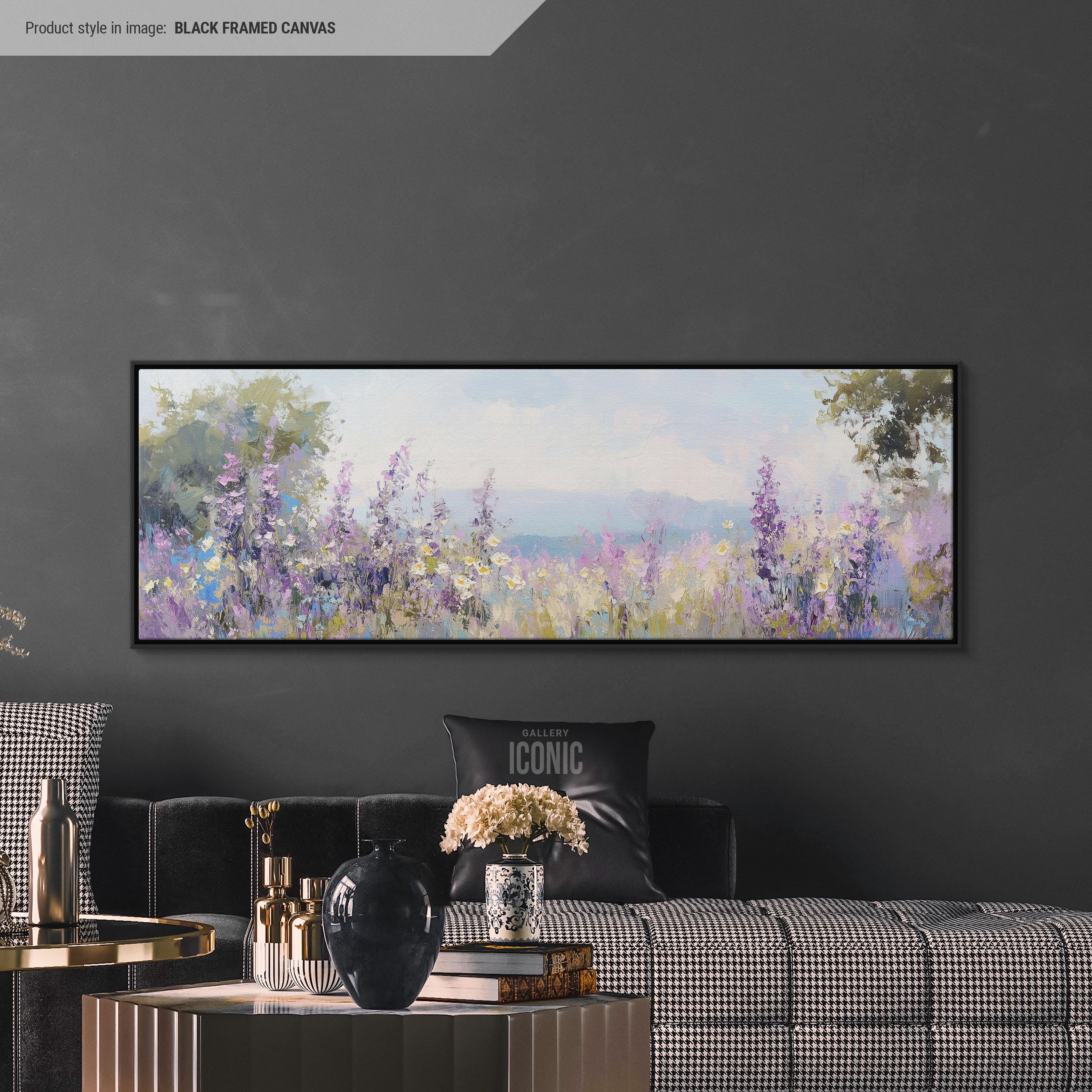 Wildflower Field Canvas Print | Abstract Floral Panoramic Wall Art - Etsy