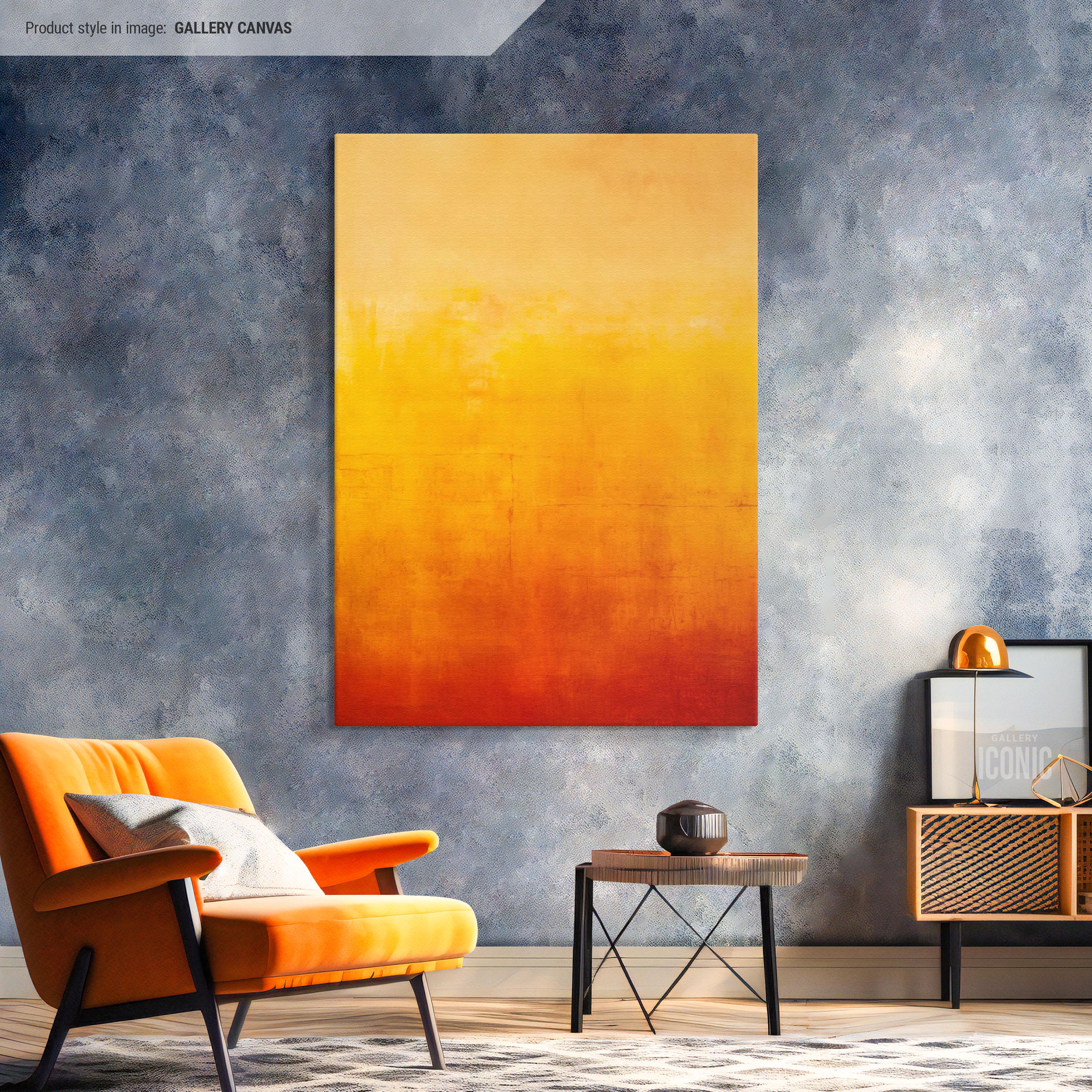 Yellow & Orange Abstract Canvas Print | Framed Modern Wall Decor - Etsy