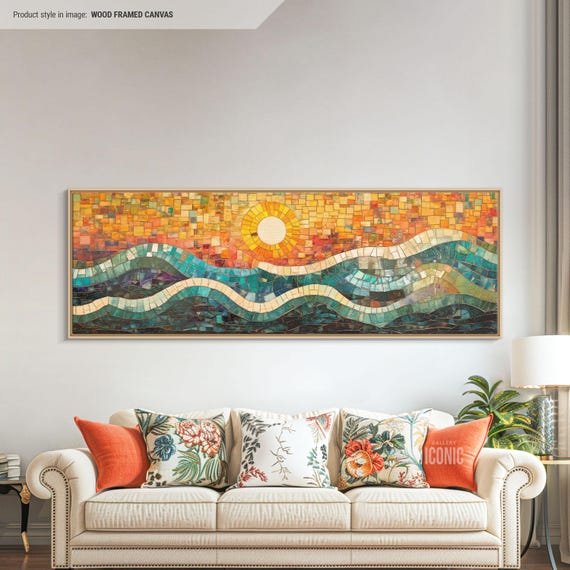 ceramic arts studio 壁掛け 50's ミッドセンチュリー 3 Piece Mid Century Modern Abstract Earth Tones Brown Cream Navy