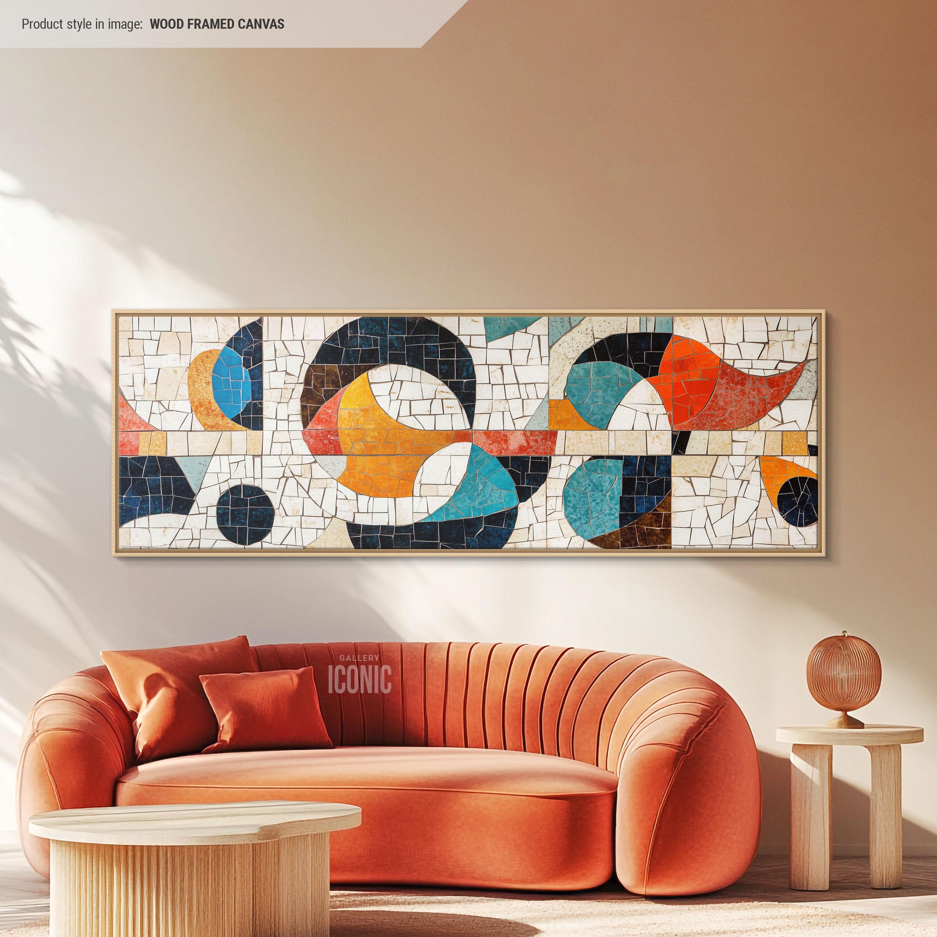 Mid Century Modern Bauhaus Canvas Print | Geometric Panoramic Wall Art ...