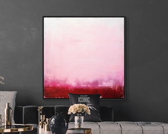 Roze en magenta abstracte canvaskunst | Modern ingelijst muurdecor
