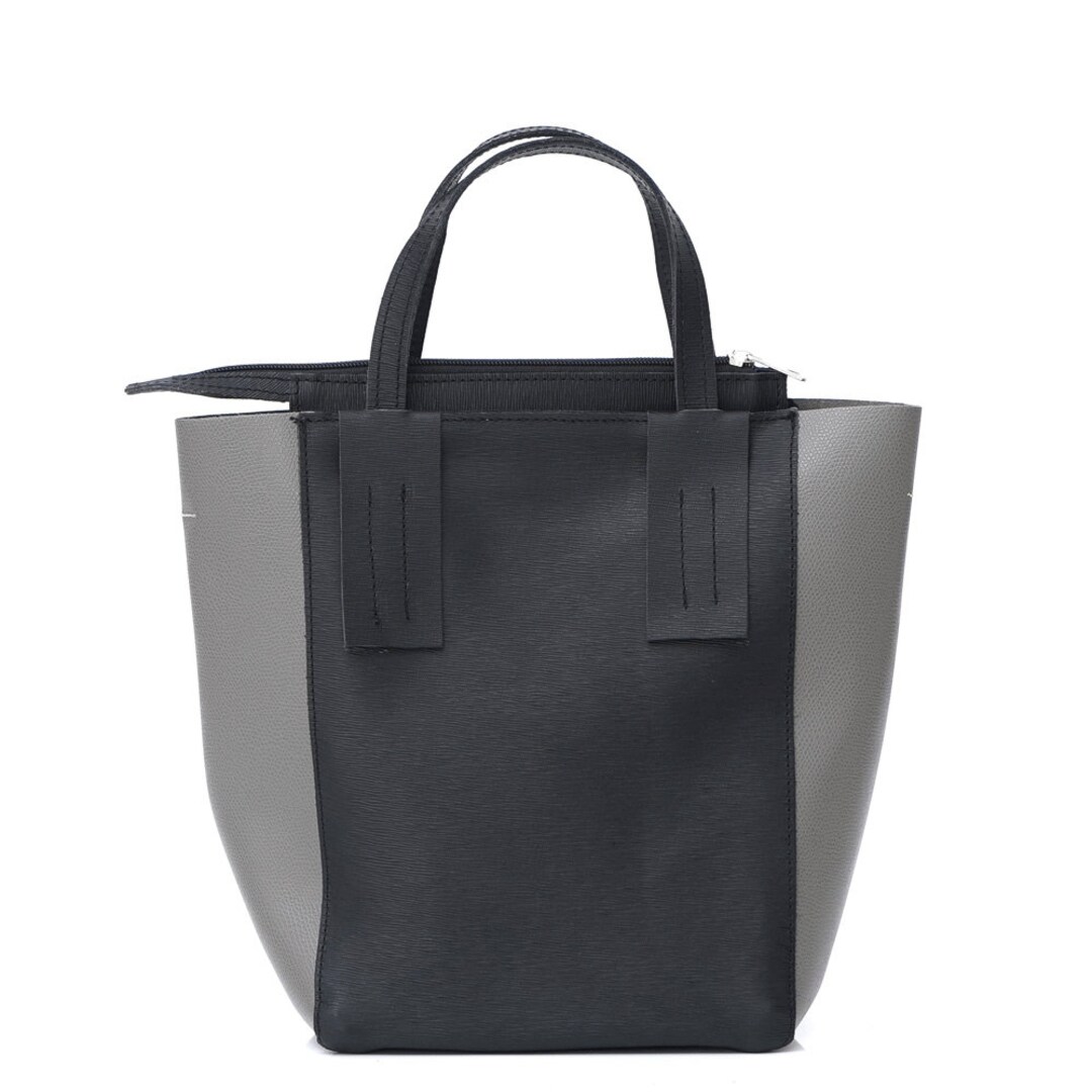 Gray / Black Italian Leather Tote Bag Handmade Totes Leather Shoulder